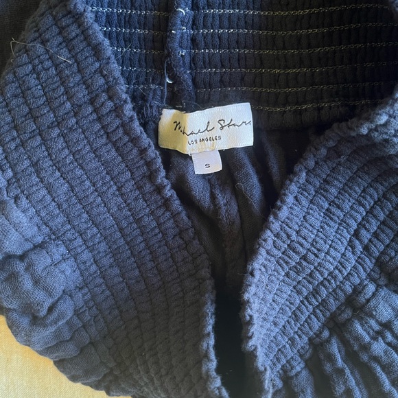 Michael Stars Admiral (Navy) Leo Gauze Button-Down Shirt and Susie Pants Set, M. - Picture 6 of 11